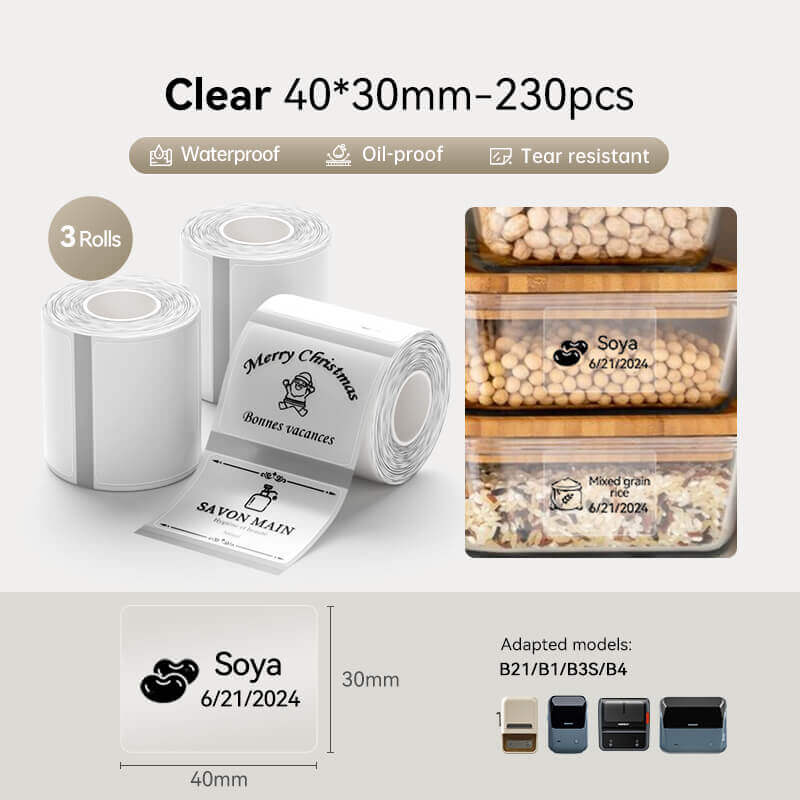 Set de rubans d'étiquettes NIIMBOT pour B21, B1, B3S, K3, K2