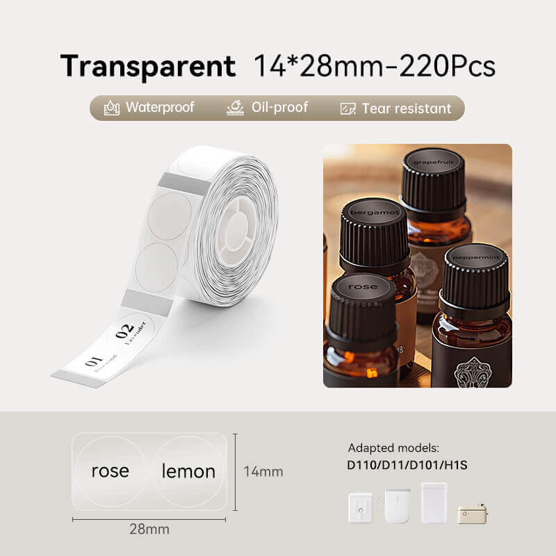 Ruban d'étiquettes transparent NIIMBOT pour D11, D110, D101