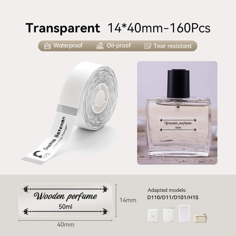 Ruban d'étiquettes transparent NIIMBOT pour D11, D110, D101