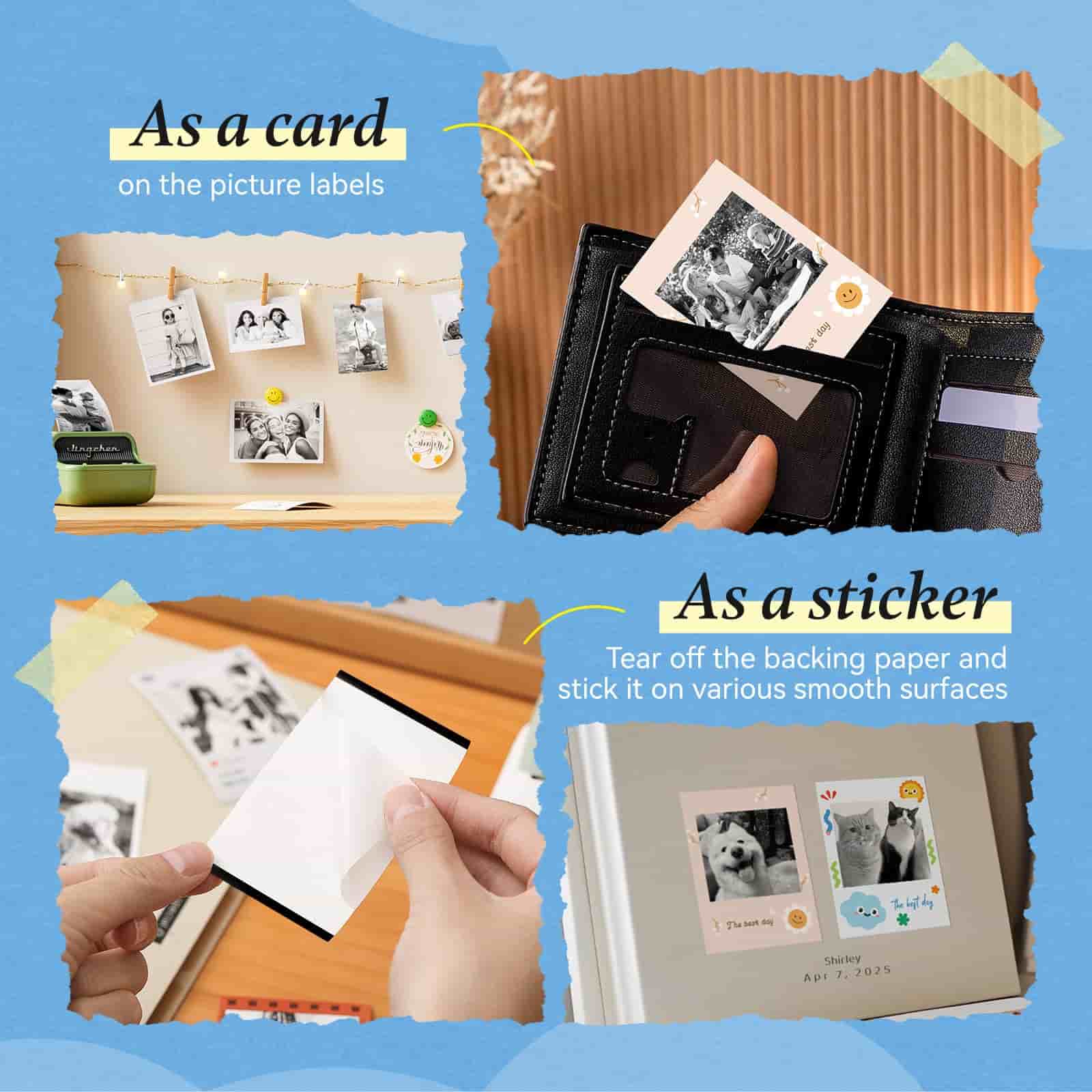 Papier photo et étiquettes rouge noir NIIMBOT uniquement pour B21 Pro/B1 Pro