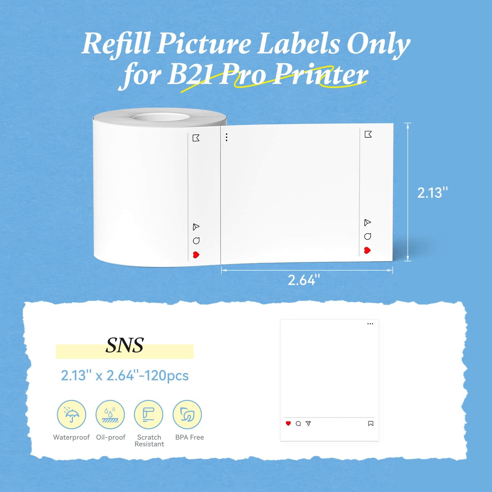 Papier photo et étiquettes rouge noir NIIMBOT uniquement pour B21 Pro/B1 Pro