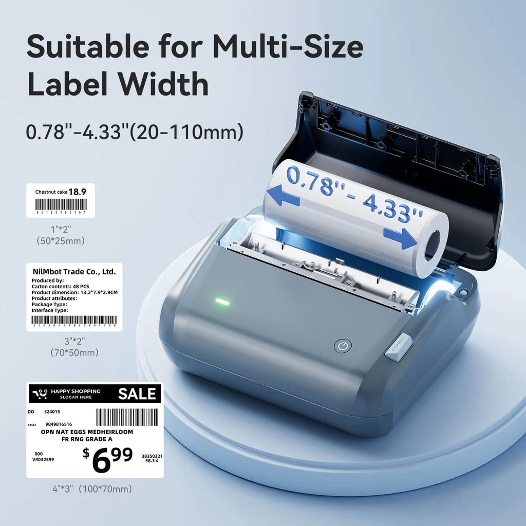 NIIMBOT B4 Imprimante d’étiquettes avec étiquettes imperméables autocollantes, étiqueteuse Bluetooth