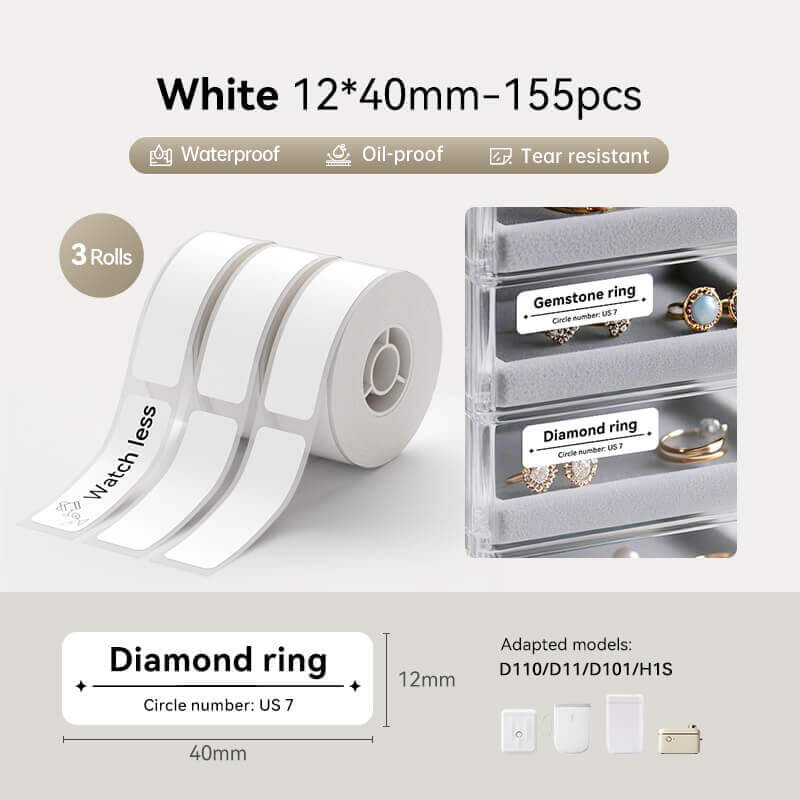 NIIMBOT Set de rubans d’étiquettes pour D11, D110, D101