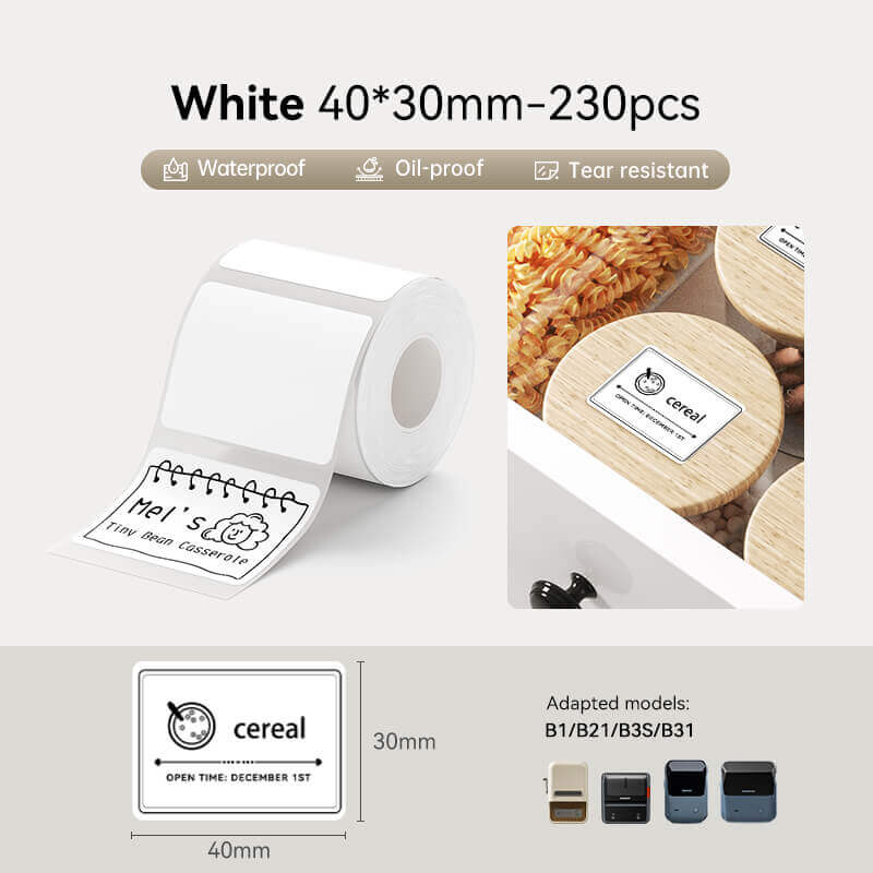 NIIMBOT Ruban d’étiquettes blanc pour B21, B1, B3S