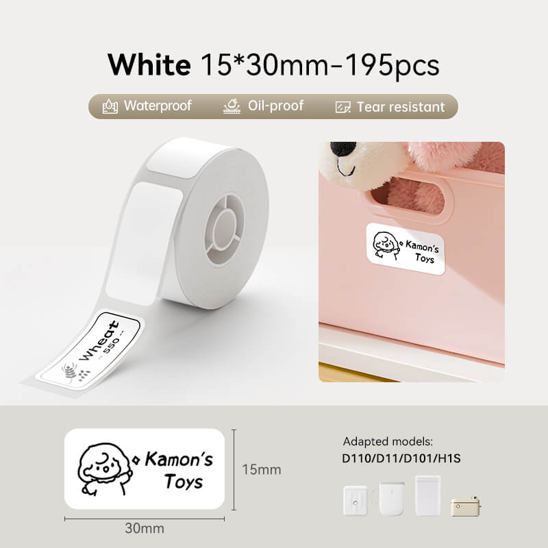 NIIMBOT Ruban d’étiquettes blanc pour D11, D110, D101