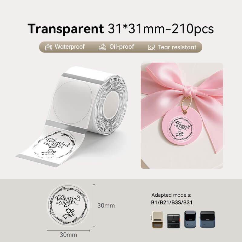 NIIMBOT Ruban d’étiquettes transparent pour B21, B1, B3S