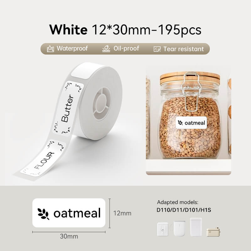 NIIMBOT Ruban d’étiquettes blanc pour D11, D110, D101