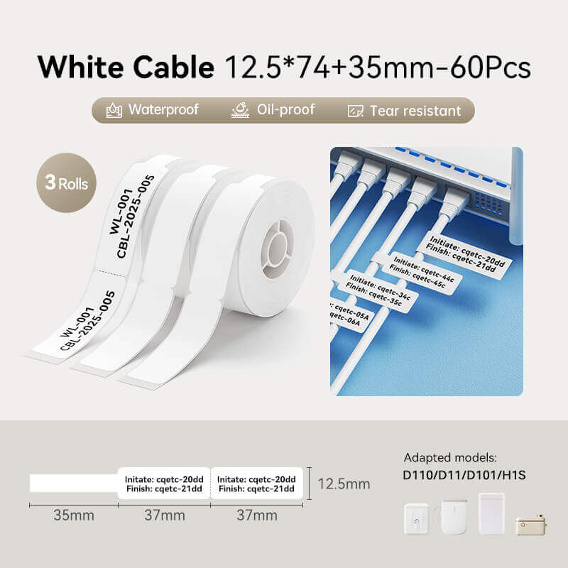 NIIMBOT Set de rubans d’étiquettes pour D11, D110, D101