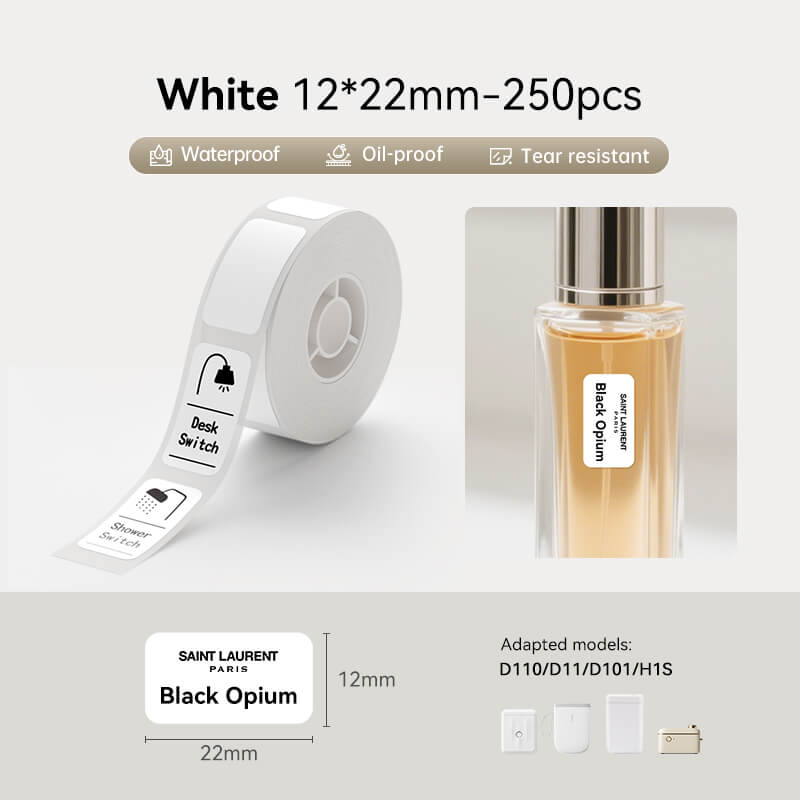 NIIMBOT Ruban d’étiquettes blanc pour D11, D110, D101