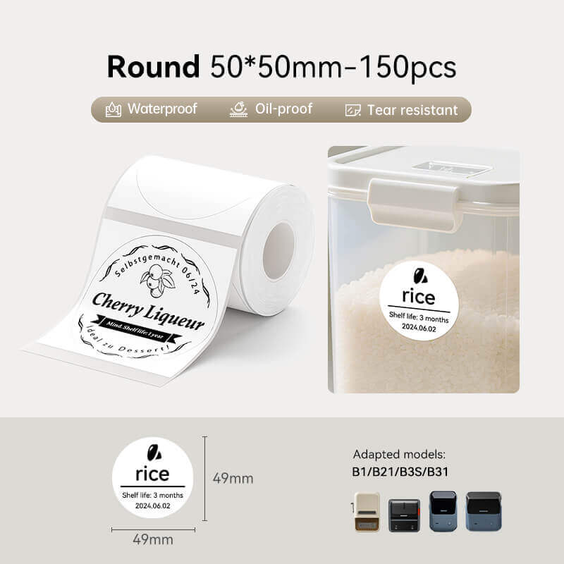 NIIMBOT Ruban d’étiquettes blanc pour B21, B1, B3S
