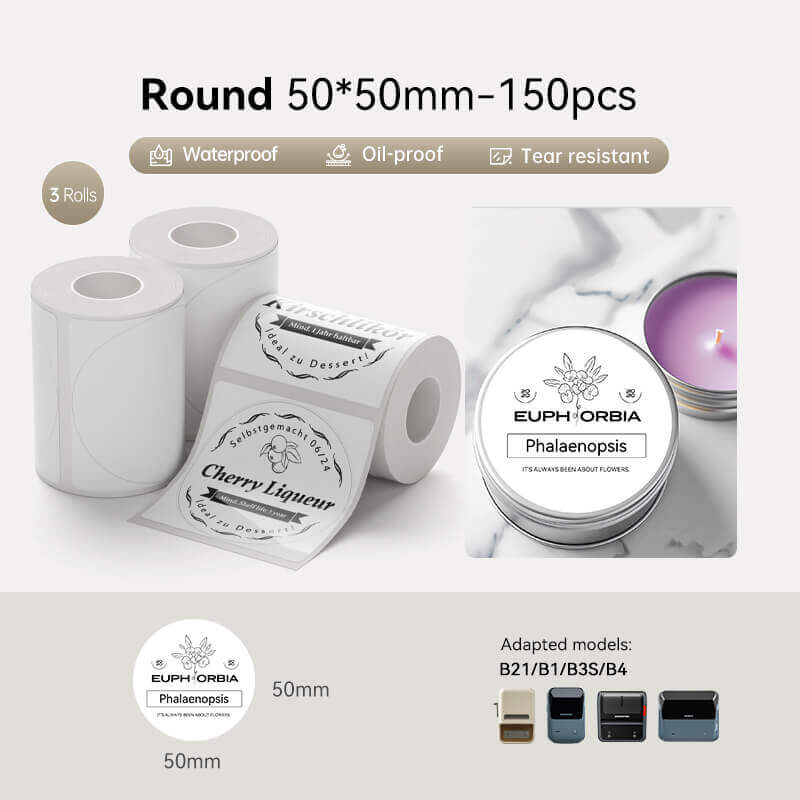 NIIMBOT Ruban d’étiquettes rond pour B21, B1, B3S