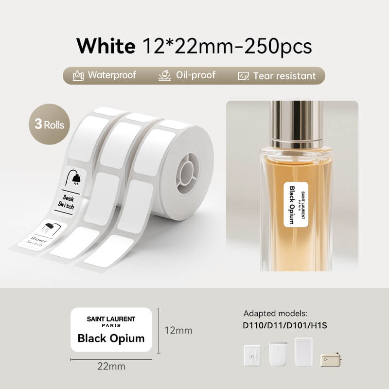 NIIMBOT Ruban d’étiquettes blanc pour D11, D110, D101