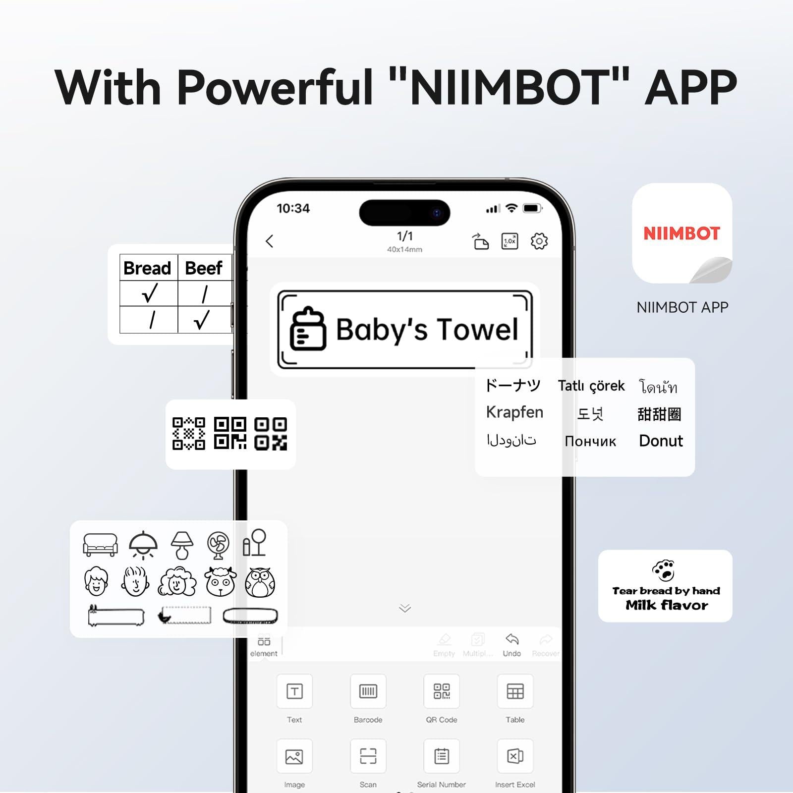 NIIMBOT B1 Imprimante d'étiquettes