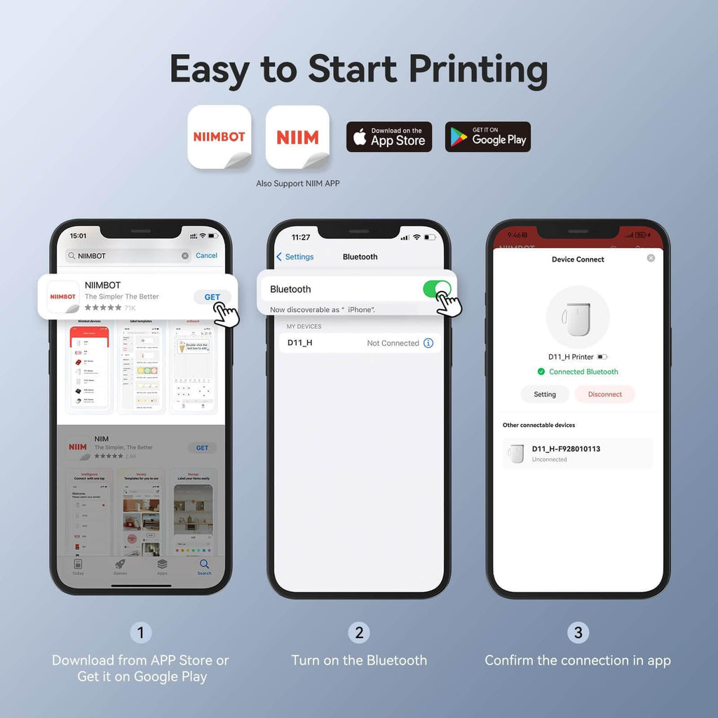 NIIMBOT D11 Nouvelle Version Imprimante d'étiquettes