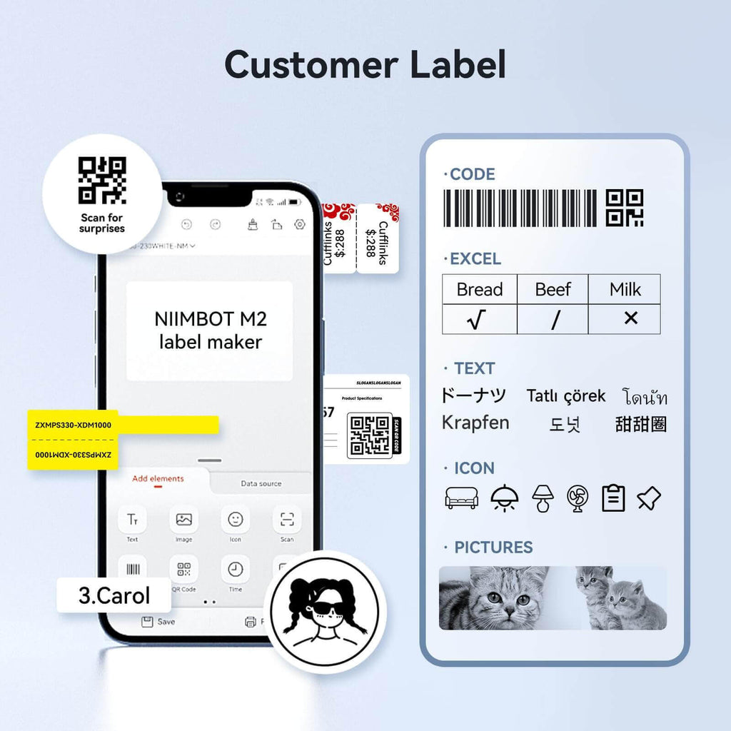 Image principale – Imprimante d'étiquettes à transfert thermique NIIMBOT pour M2, M3