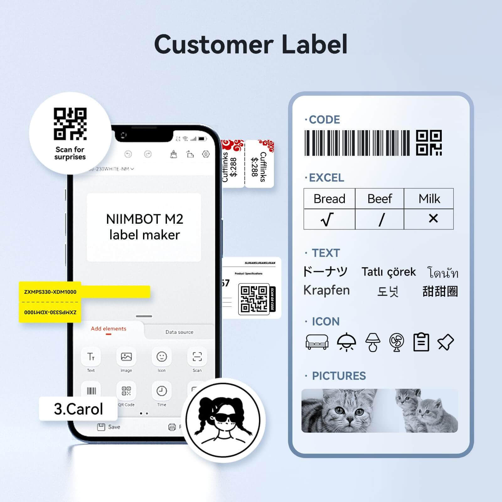 Image principale – Imprimante d'étiquettes à transfert thermique NIIMBOT pour M2, M3