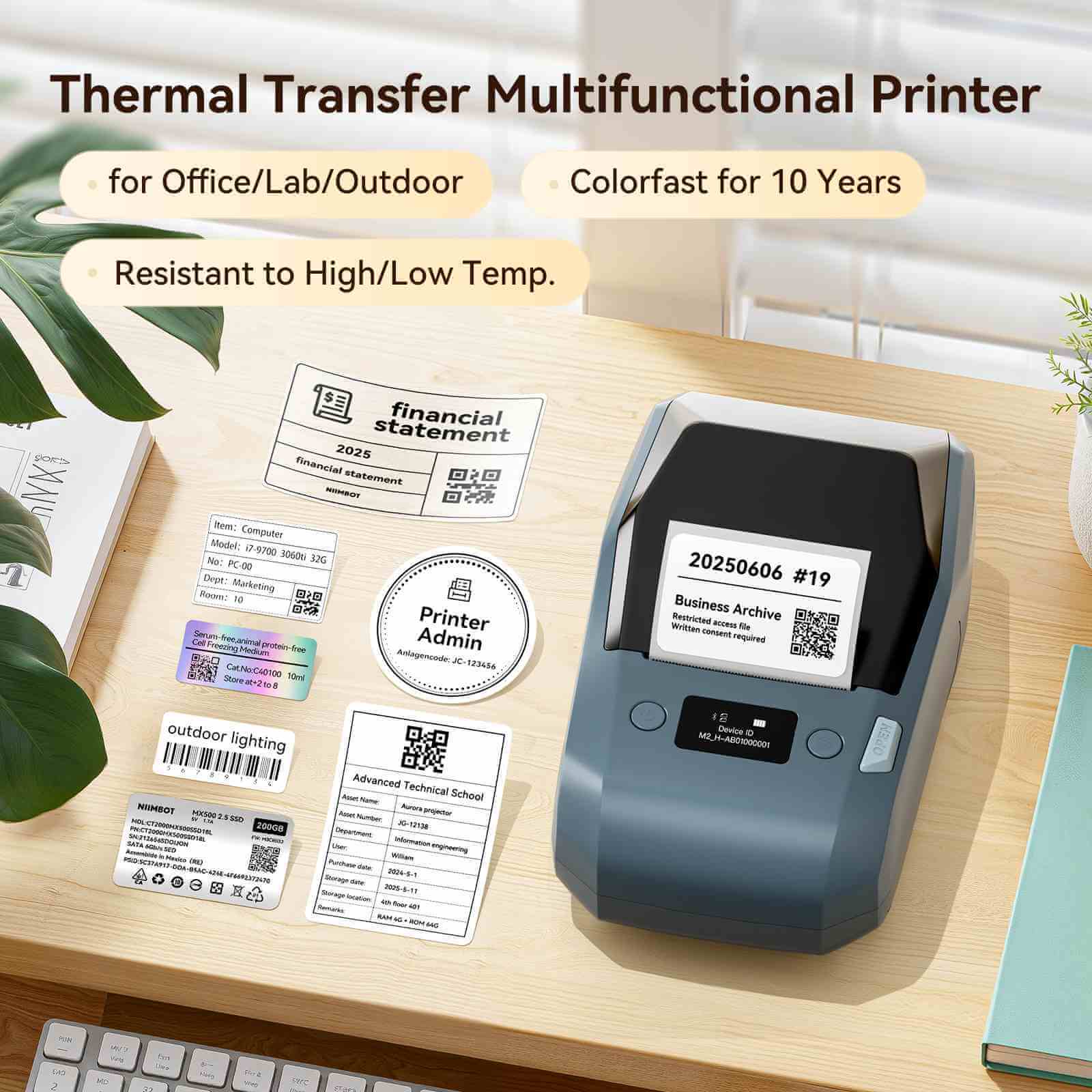 NIIMBOT M2 Imprimante d'étiquettes thermique