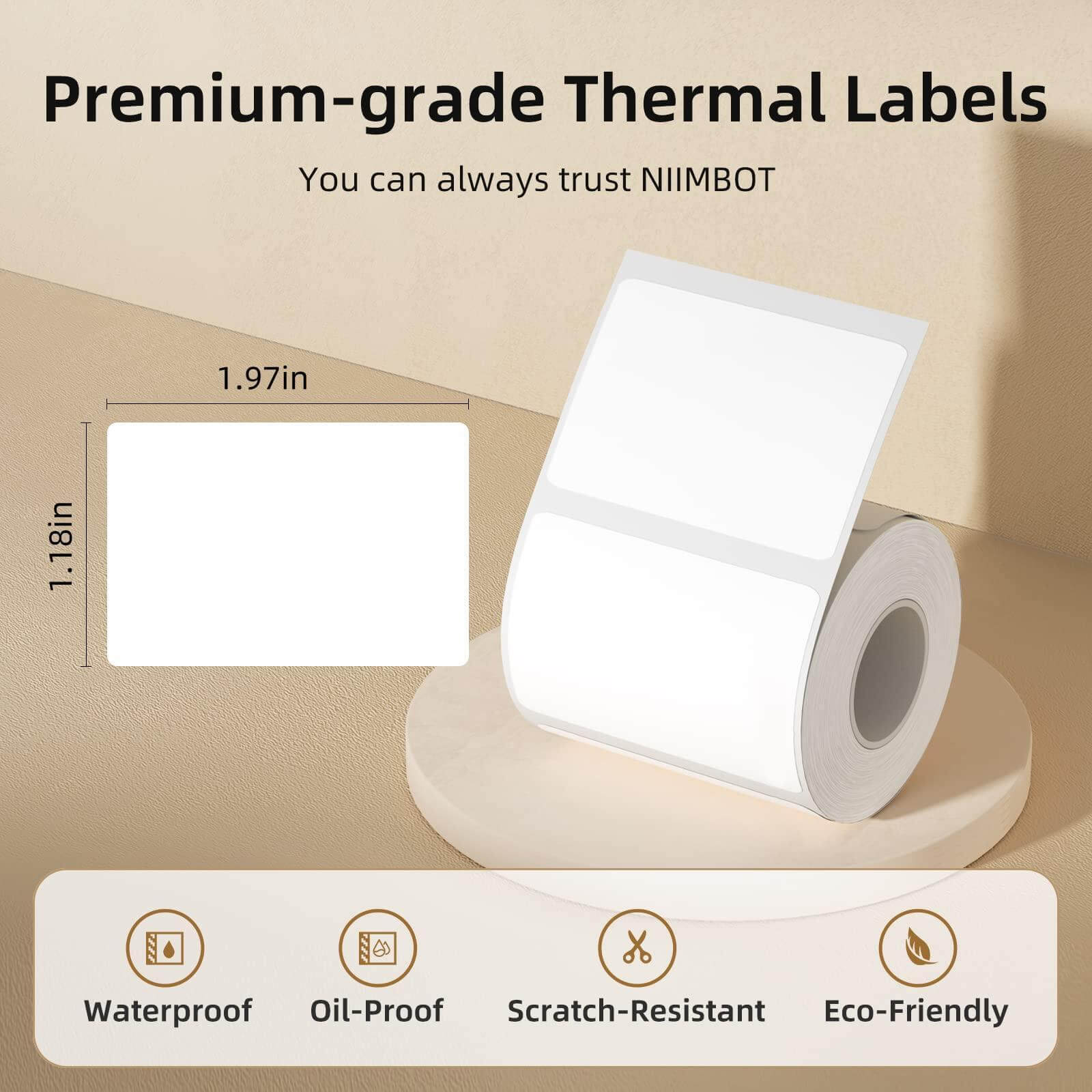 Image principale – Ruban d’étiquettes blanc NIIMBOT pour B21, B1, B3S