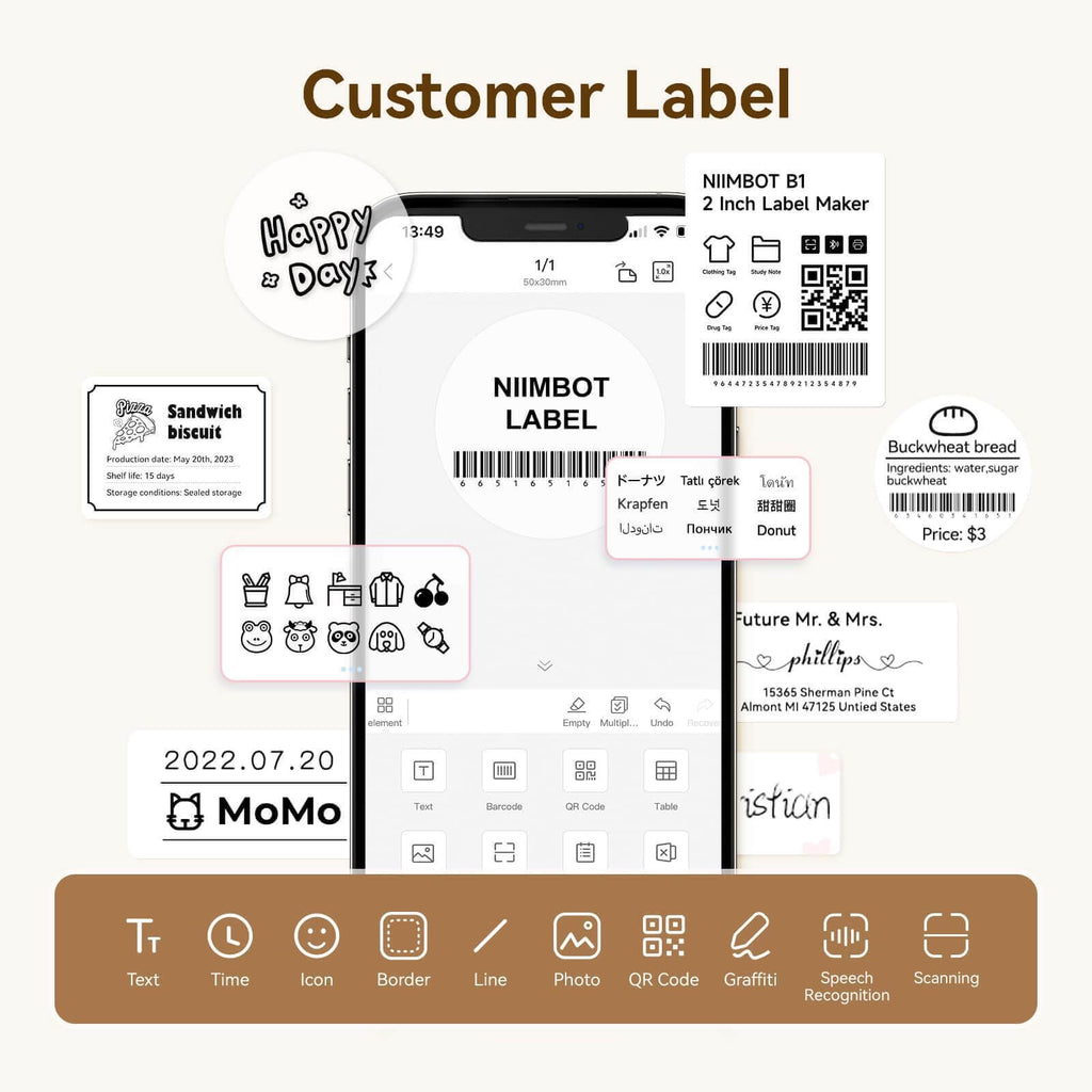 Image principale – Ruban d’étiquettes transparent NIIMBOT pour B21, B1, B3S