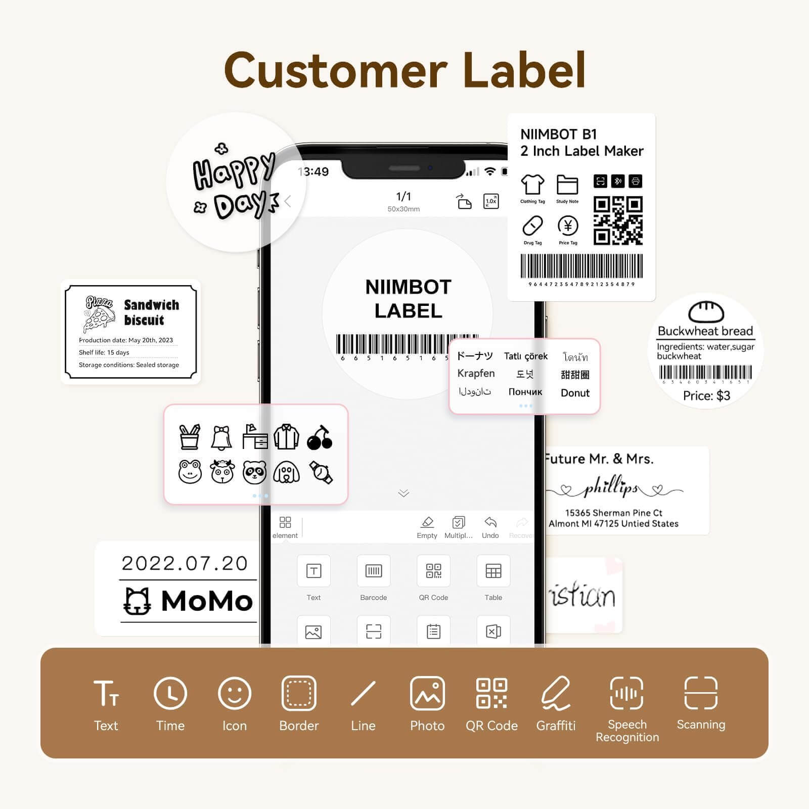 Image principale – Ruban d’étiquettes transparent NIIMBOT pour B21, B1, B3S